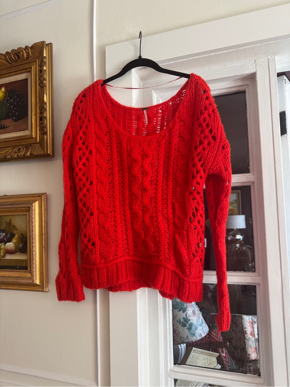 Free People Cable Knit Openwork Women's Sweater